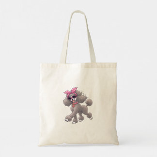 Cute Poodle with Pink Bow Tote Bag