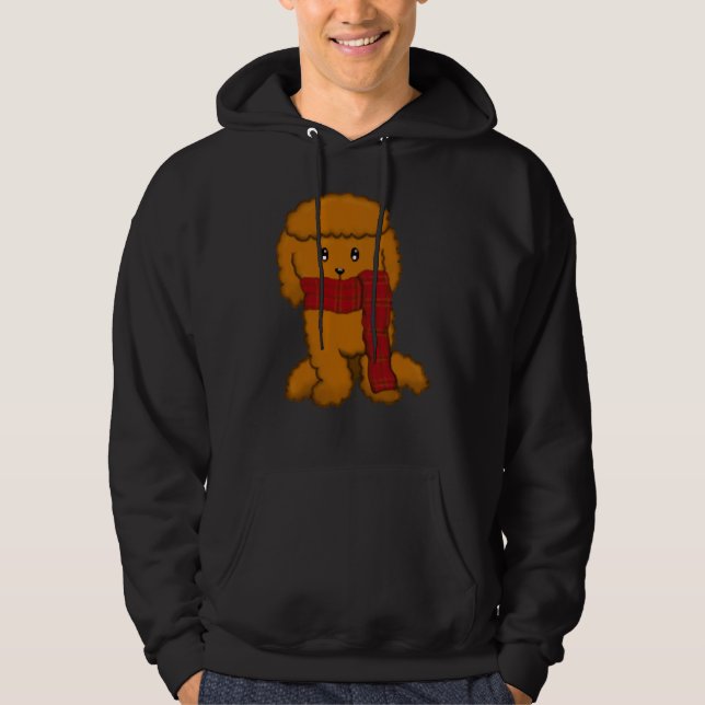 Cute Poodle With Scarf Bruno Hoodie (Front)