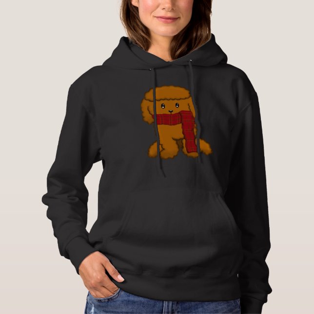 Cute Poodle With Scarf Bruno Hoodie (Front)