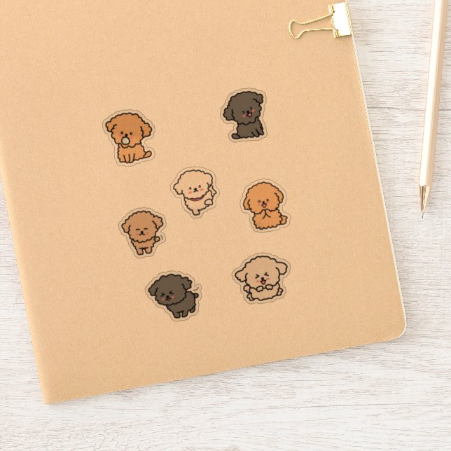 cute poodles stickers  (Notebook)