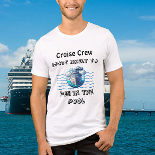 Cute Pool Cruise 'Most Likely To Teal Personalise Tri-Blend Shirt
