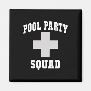 Cute Pool Party Squad Dad Cruise Swim Scu Surfing Magnet