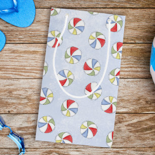 Cute Pool Party Whimsical Beach Balls Colourful Small Gift Bag