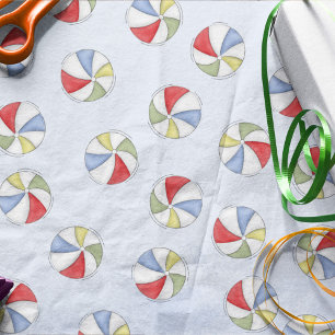 Cute Pool Party Whimsical Beach Balls Colourful Tissue Paper