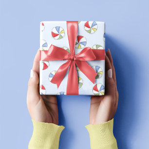 Cute Pool Party Whimsical Beach Balls Funny Wrapping Paper