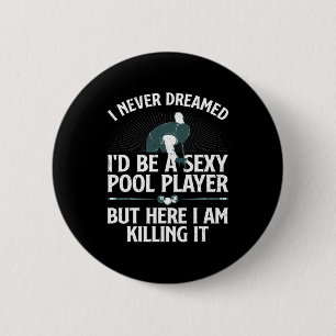 Cute Pool Player Art For Men Women Billiards 8 Bal 6 Cm Round Badge
