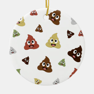Cute Poop emoji funny gift ideas Ceramic Ornament