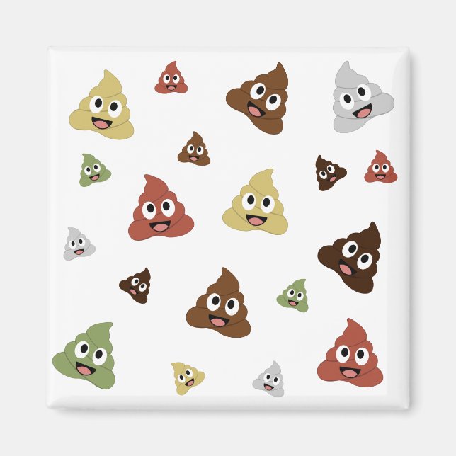 Cute Poop emoji funny gift ideas Magnet (Front)