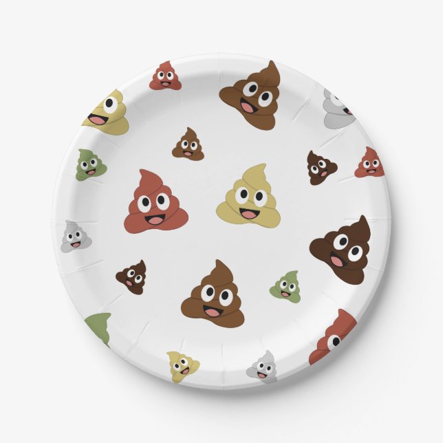Cute Poop emoji funny gift ideas Paper Plate (Front)