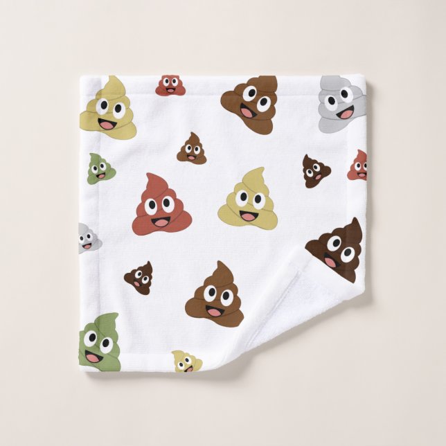 Cute Poop emoji funny gift ideas Wash Cloth (Wash Cloth)