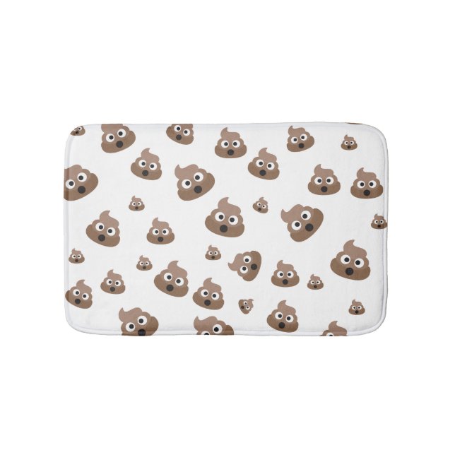 Cute Poop Emoji Pattern Bath Mat (Front)