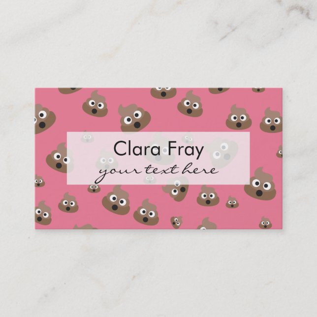 Cute Poop Emoji Pattern Business Card (Front)