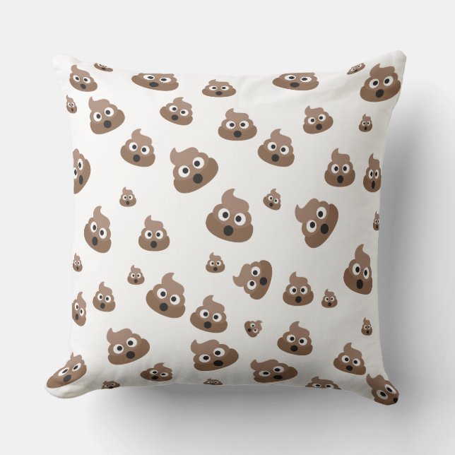 Cute Poop Emoji Pattern Cushion (Front)