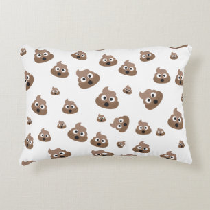 Cute Poop Emoji Pattern Decorative Cushion
