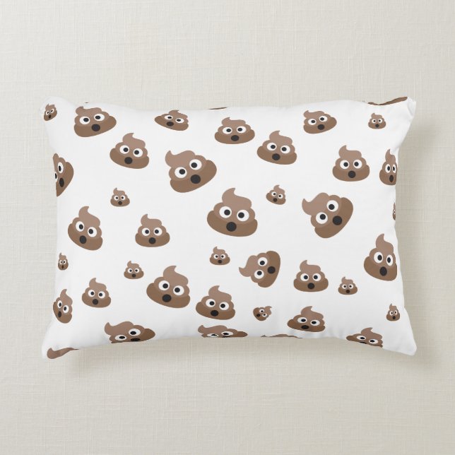 Cute Poop Emoji Pattern Decorative Cushion (Front)