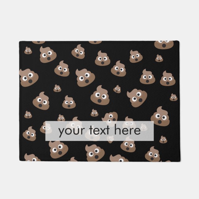Cute Poop Emoji Pattern Doormat (Front)
