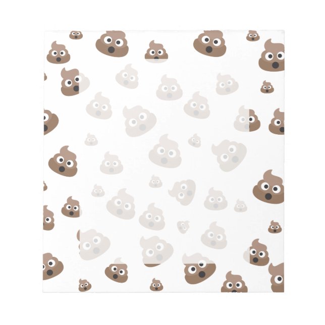 Cute Poop Emoji Pattern Notepad (Front)