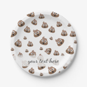 Cute Poop Emoji Pattern Paper Plate
