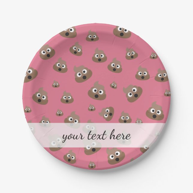 Cute Poop Emoji Pattern Paper Plate (Front)