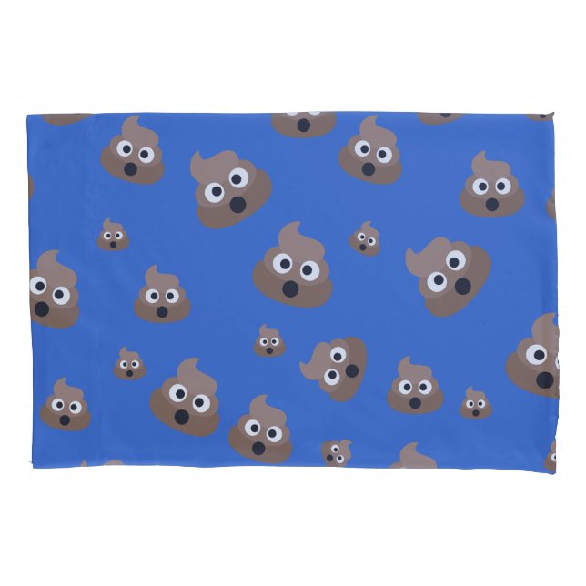 Cute Poop Emoji Pattern Pillowcase (Front)