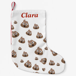 Cute Poop Emoji Pattern Small Christmas Stocking