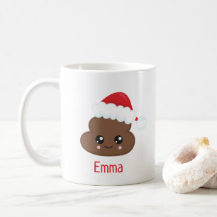Cute Poop Emoji Personalised Christmas Mug