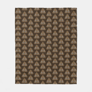 Cute Poop Pattern - Adorable Piles of Doo Doo Fleece Blanket