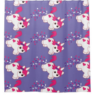 Cute Pooping Unicorn Decor Shower Curtain