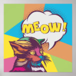 Cute Pop Art Cat Poster<br><div class="desc">Pop Art Cat</div>