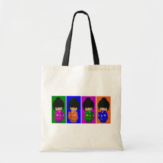 Cute Pop Art Kokeshi Dolls Tote Bag