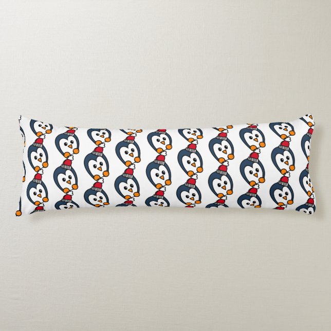 Cute Pop Art Penguin Body Cushion (Front)