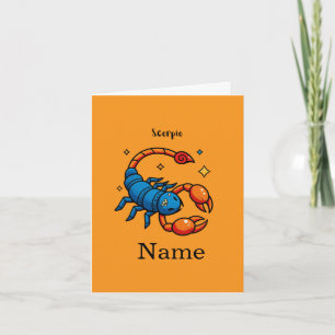 Cute Pop Art Scorpio Zodiac Sign Horoscope Card