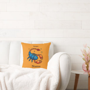 Cute Pop Art Scorpio Zodiac Sign Horoscope Cushion