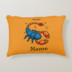 Cute Pop Art Scorpio Zodiac Sign Horoscope Decorative Cushion