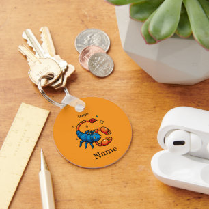 Cute Pop Art Scorpio Zodiac Sign Horoscope Key Ring