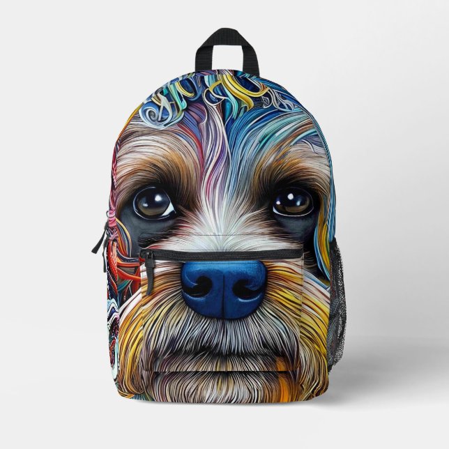 Cute Pop Art Terrier   Printed Backpack (Front)