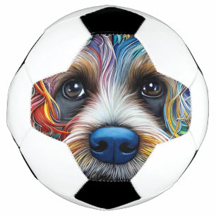 Cute Pop Art Terrier Soccer Ball