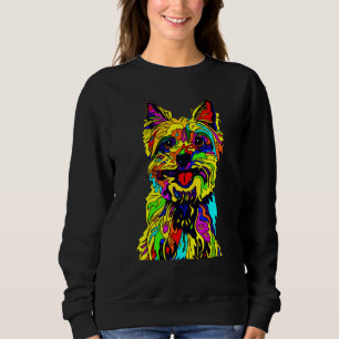 Cute Pop Art Yorkies Yorkshire Terrier Dog Owner Sweatshirt