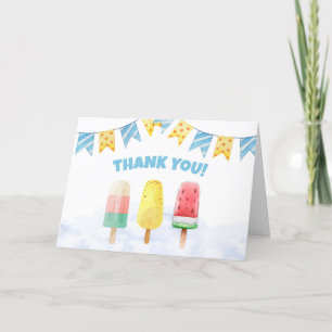 Cute Popcicle Ready To pop Ice Cream Baby Shower Thank You Card