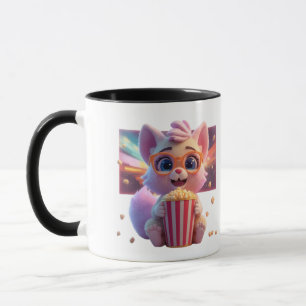 Cute Popcorn Kitty Coffee Mug