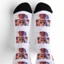 Cute Popcorn Kitty Socks
