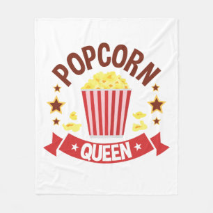 Cute Popcorn Queen Lover Women Girls Fleece Blanket