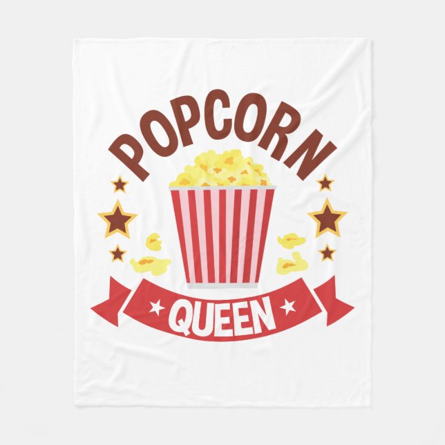 Cute Popcorn Queen Lover Women Girls Fleece Blanket (Front)