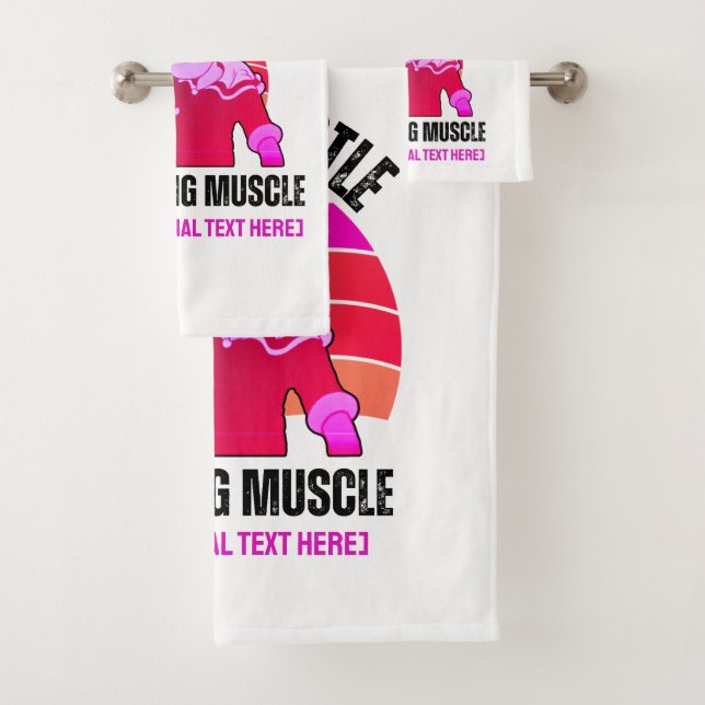 Cute POPEYE My Side Hustle is Building Muscle Gym  Bath Towel Set (Insitu)