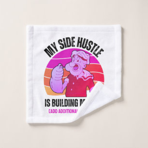 Cute POPEYE My Side Hustle is Building Muscle Gym Wash Cloth
