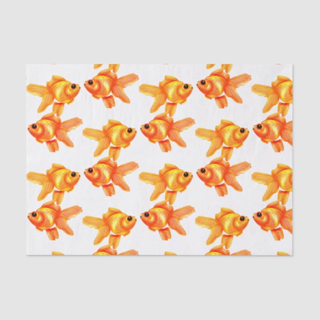Cute Popeyed Gold Fish Tissue Paper (Front)
