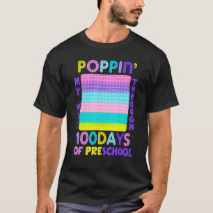 Cute Poppin My Way Through 100 Days Of School Pres T-Shirt