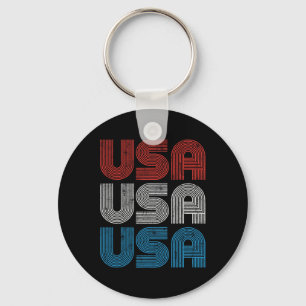 Cute Popsicle American Flag 4th Of July Patriotic Key Ring