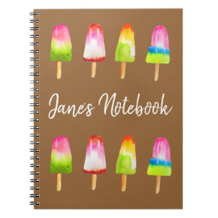 Cute popsicle ice-block Summer watercolor Notebook