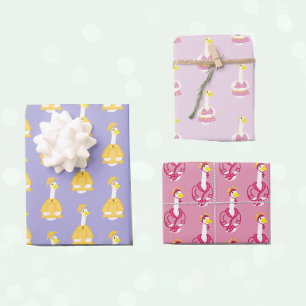 Cute Porch Goose Outfits Wrapping Paper Sheet